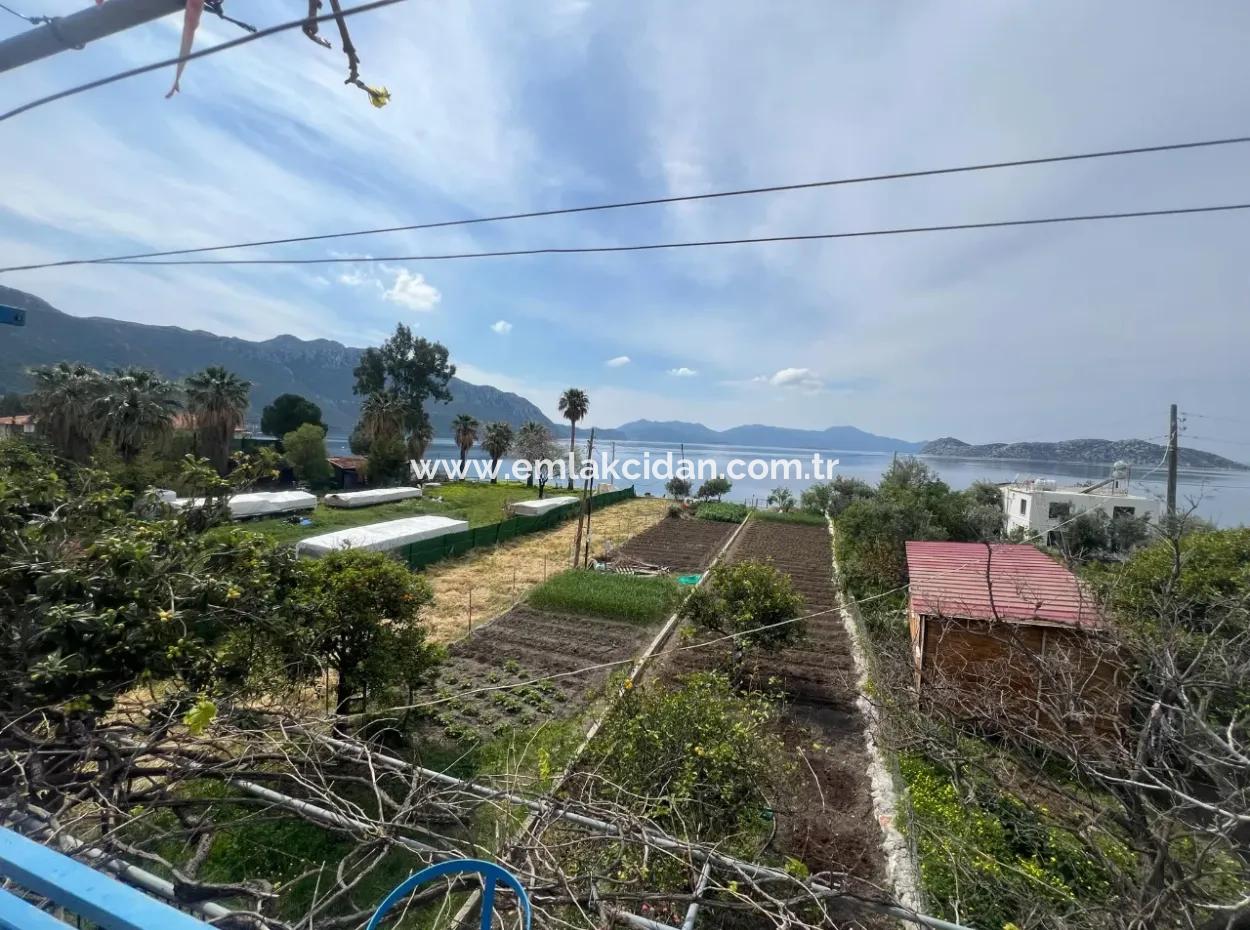 Detached House For Sale On 2000M2 Plot Of Land By The Sea In Marmaris Söğüt Neighborhood. Suitable For Tying A Boat In Front Of It.