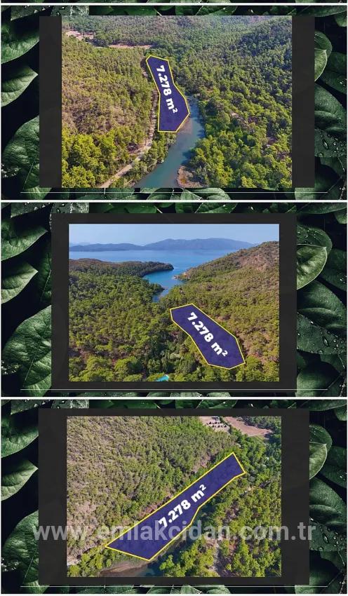 Marmaris Bördübet koyunda 7200 m² kanala cephe satılık tarla