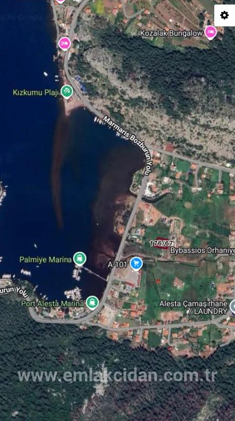 Marmaris Orhaniye mahallesinde denize 100 metre müstakil 1250 m2 acil satılık tarla