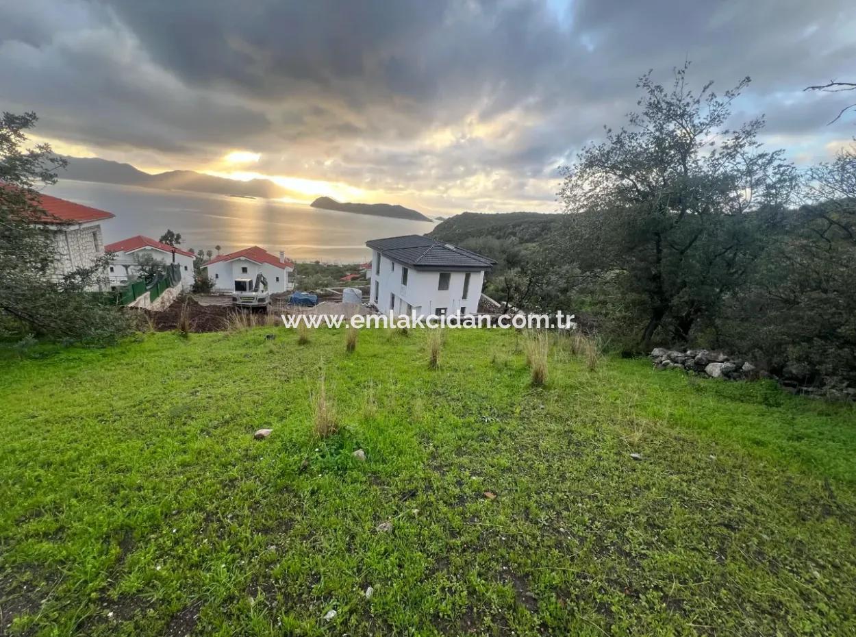 Marmaris Söğüt Köyünde Deniz Manzaralı 2 Villa İmarlı Yada Otel Yapımına Uygun Satılık 800M2 Arsa